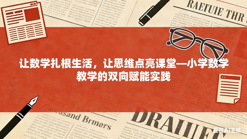 让数学扎根生活，让思维点亮课堂—小学数学教学的双向赋能实践